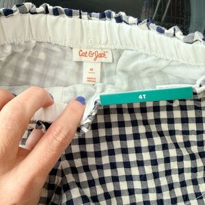 Cat & Jack Navy and White Gingham Shorts